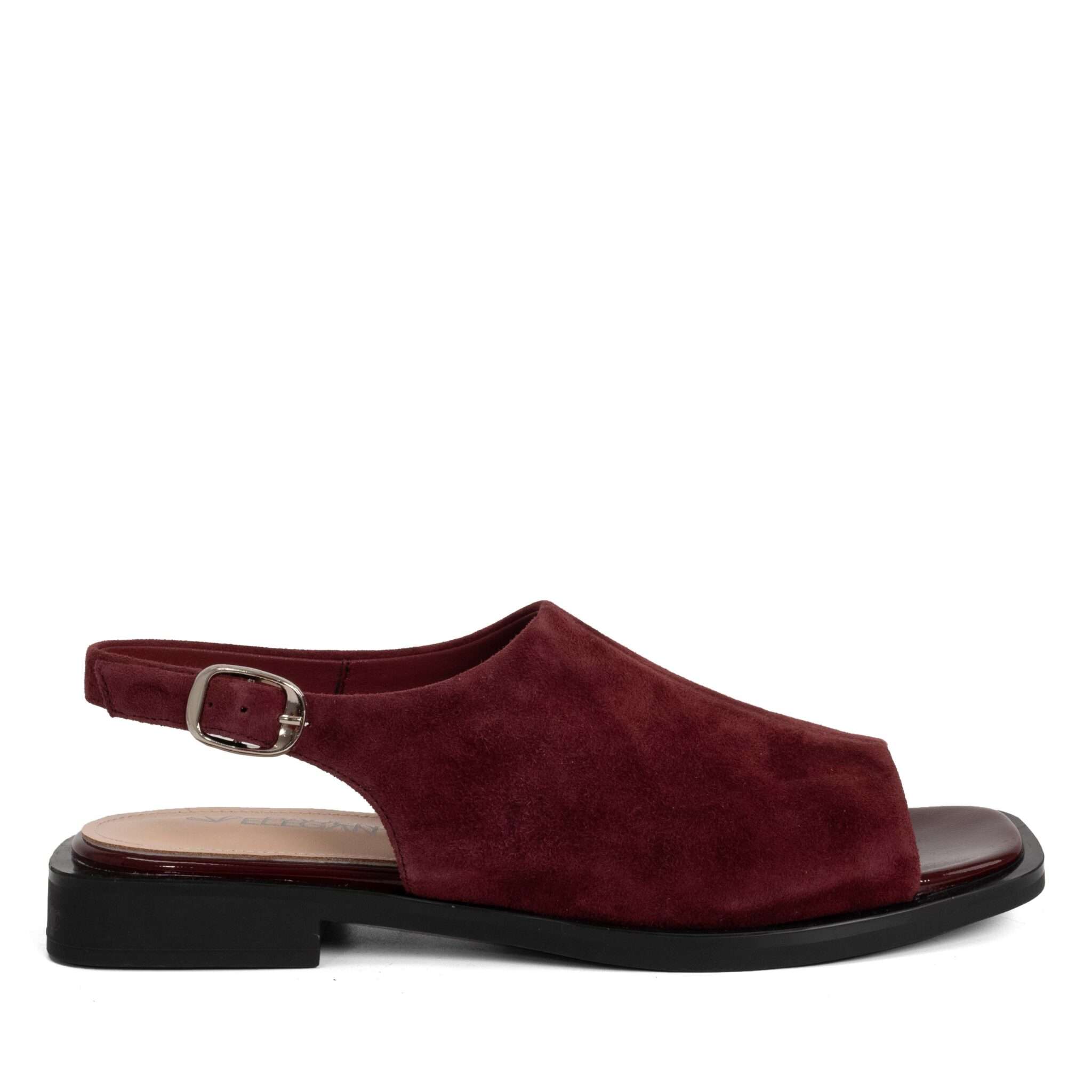 NEW Women sandals with burgundy kidskin