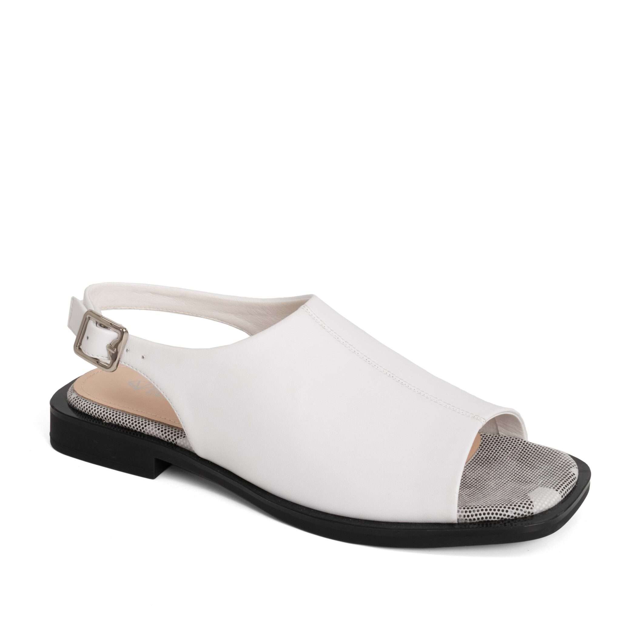 women sandals with White microfiber leather