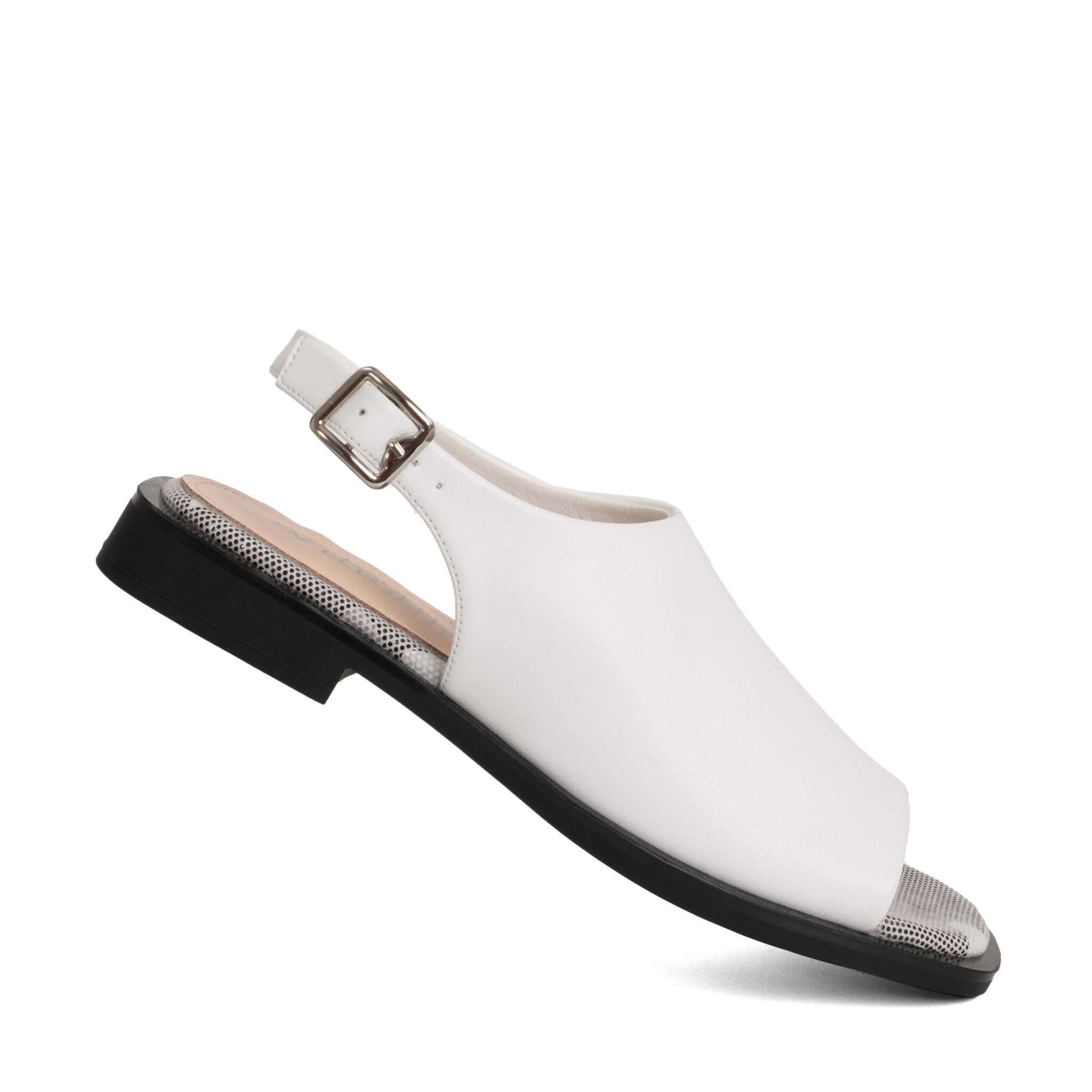 women sandals with White microfiber leather