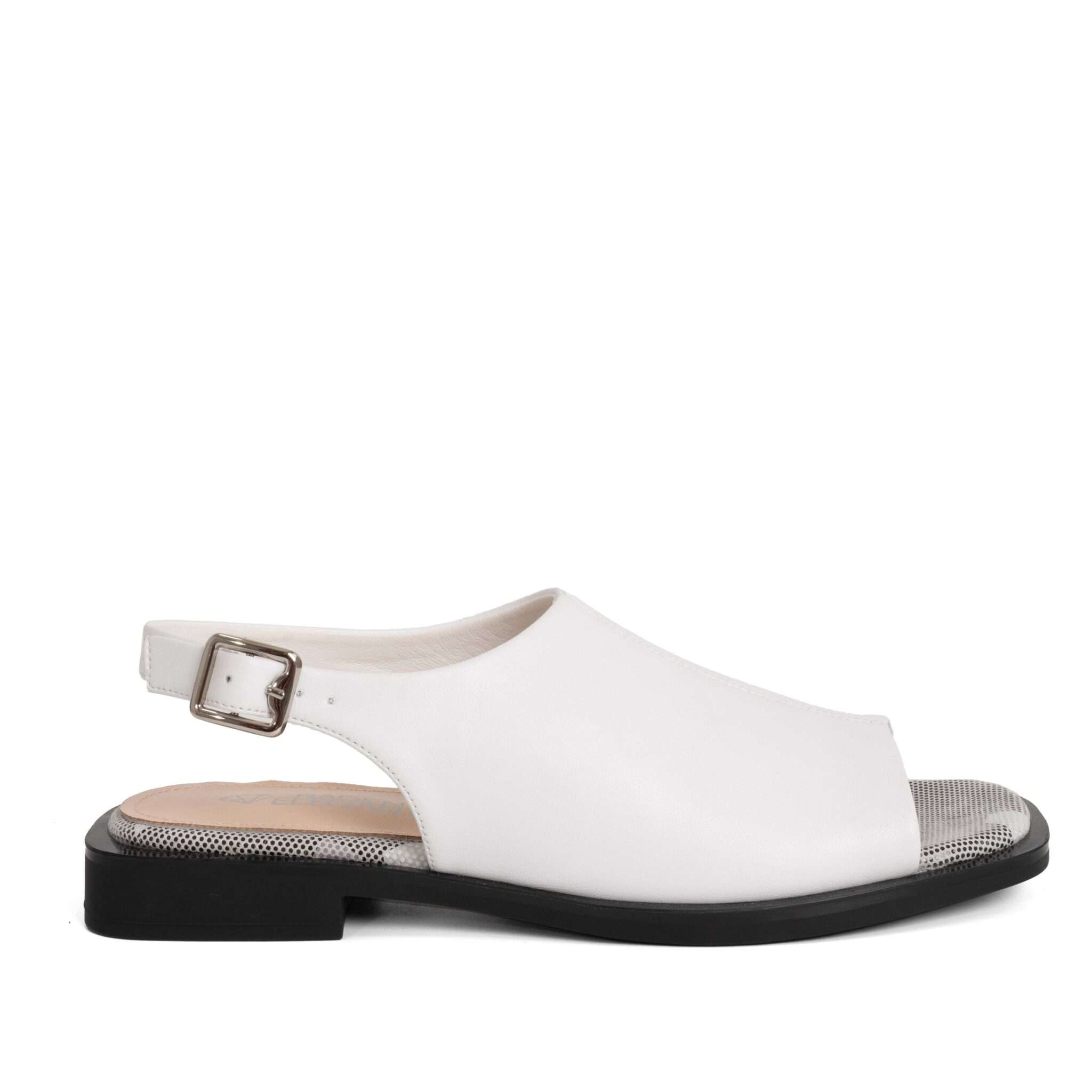 women sandals with White microfiber leather