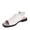 women sandals with White microfiber leather