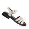 Women sandals with beige Microfiber leather