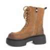NEW Women work boots with Khaki Microfiber leather