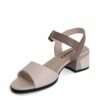 NEW Women pumps with Beige microfiber leather