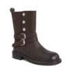 NEW Women work boots with Dark Brown Microfiber leather