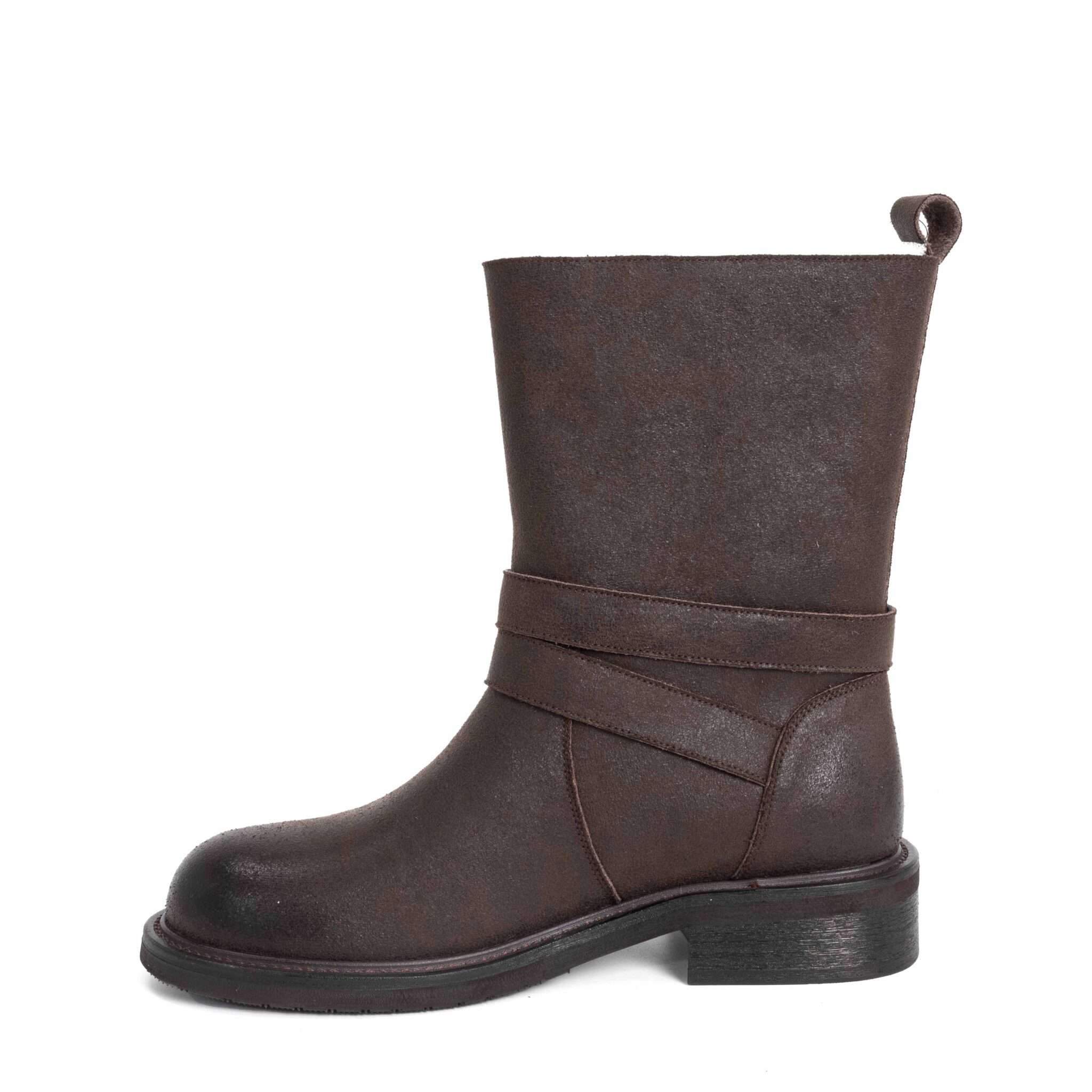 NEW Women work boots with Dark Brown Microfiber leather