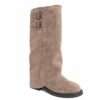 Classic knee high boots for women with Apricot microfiber