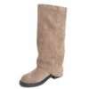 Classic knee high boots for women with Apricot microfiber