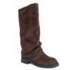 Classic knee high boots for women with coffee microfiber