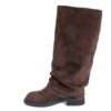 Classic knee high boots for women with coffee microfiber