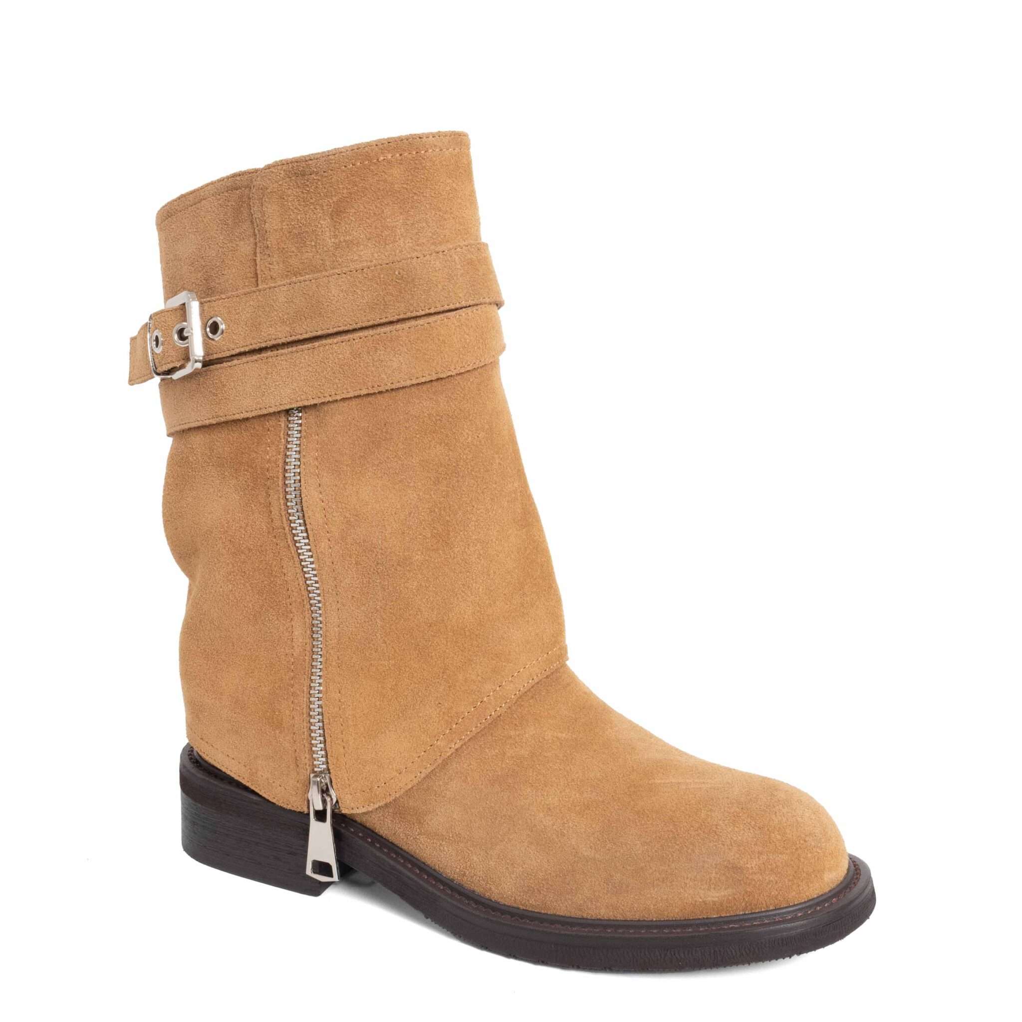 NEW Women work boots with Khaki Cow suede