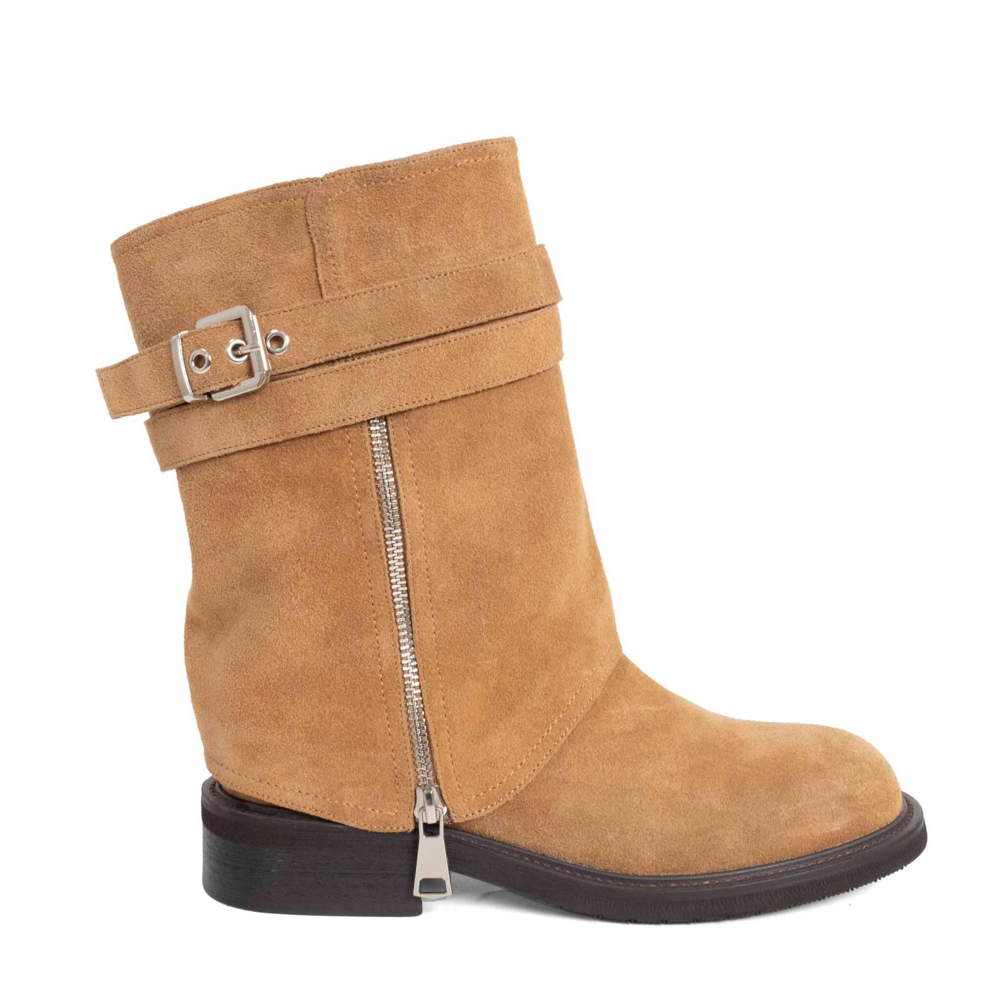 NEW Women work boots with Khaki Cow suede