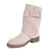 NEW Women work boots with Grey Cow suede