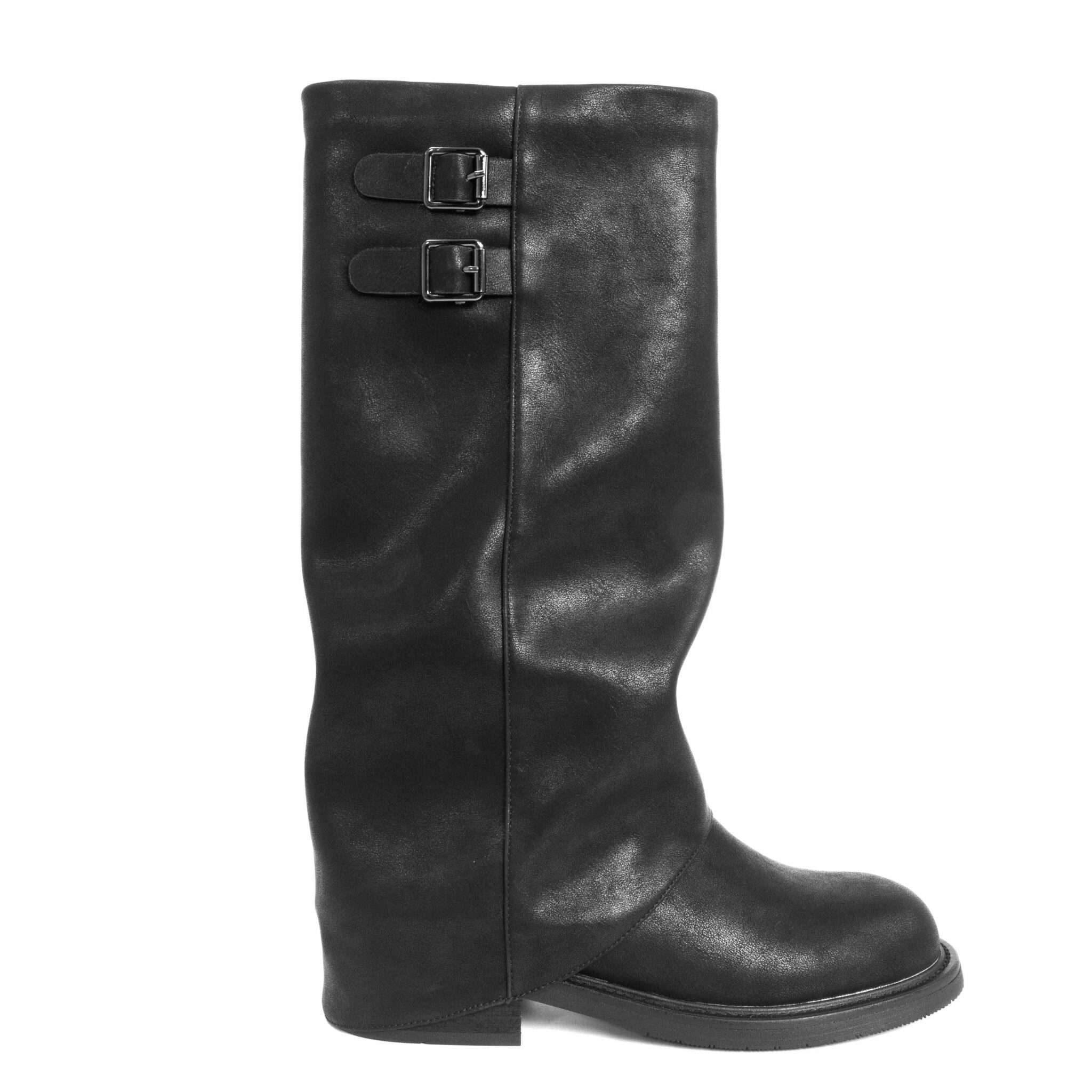 Classic knee high boots for women with PU leather