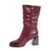 Classic heeled knee high boots for women with red PU leather