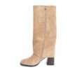 Classic heeled knee high boots for women with microfiber
