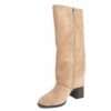 Classic heeled knee high boots for women with microfiber