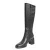 Classic heeled knee high boots for women with PU leather