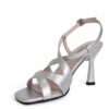 NEW Women pumps with Silver microfiber leather