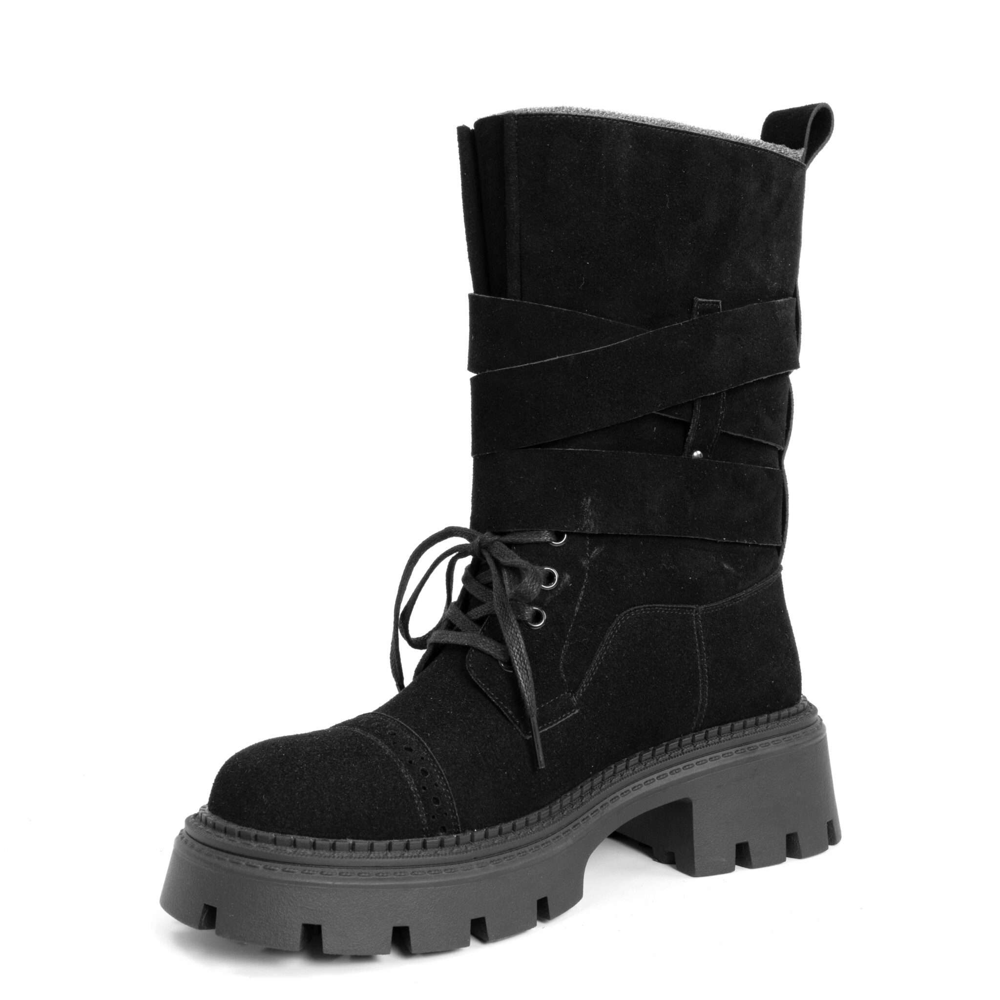 NEW Women work boots with Black cow suede