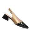 NEW Women pumps with Black and gold microfiber leather