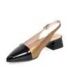 NEW Women pumps with Black and gold microfiber leather