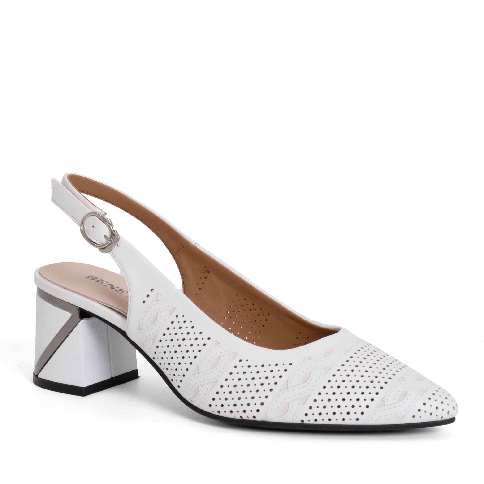 NEW Women pumps with White microfiber leather