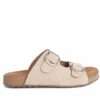 NEW Release Women sandals and slippers with Beige cow suede