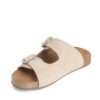 NEW Release Women sandals and slippers with Beige cow suede