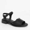Women sandals with Black Microfiber leather