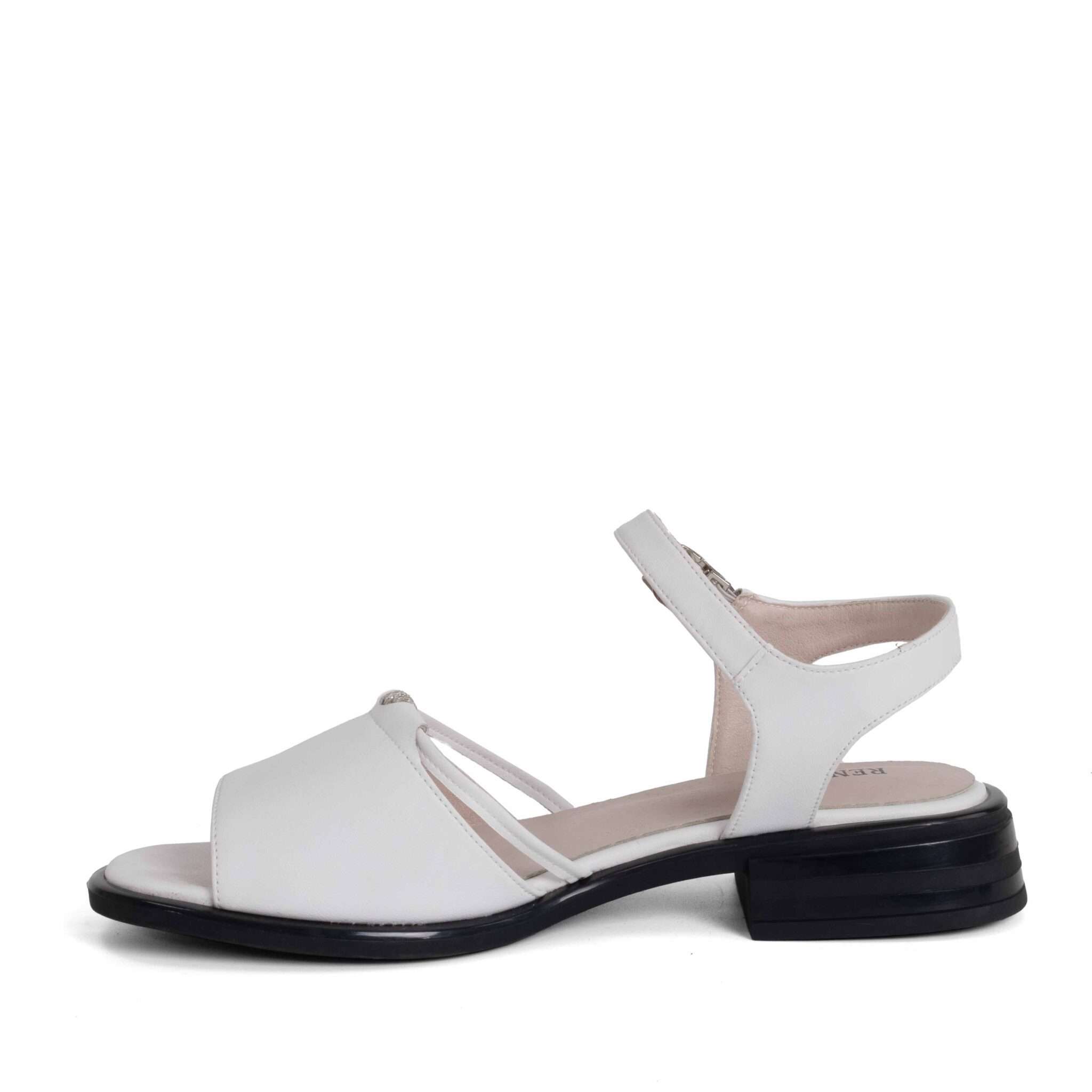 Women sandals with White Microfiber leather