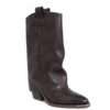 New knee high boots for women with Brown PU leather