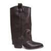 New knee high boots for women with Brown PU leather
