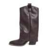 New knee high boots for women with Brown PU leather