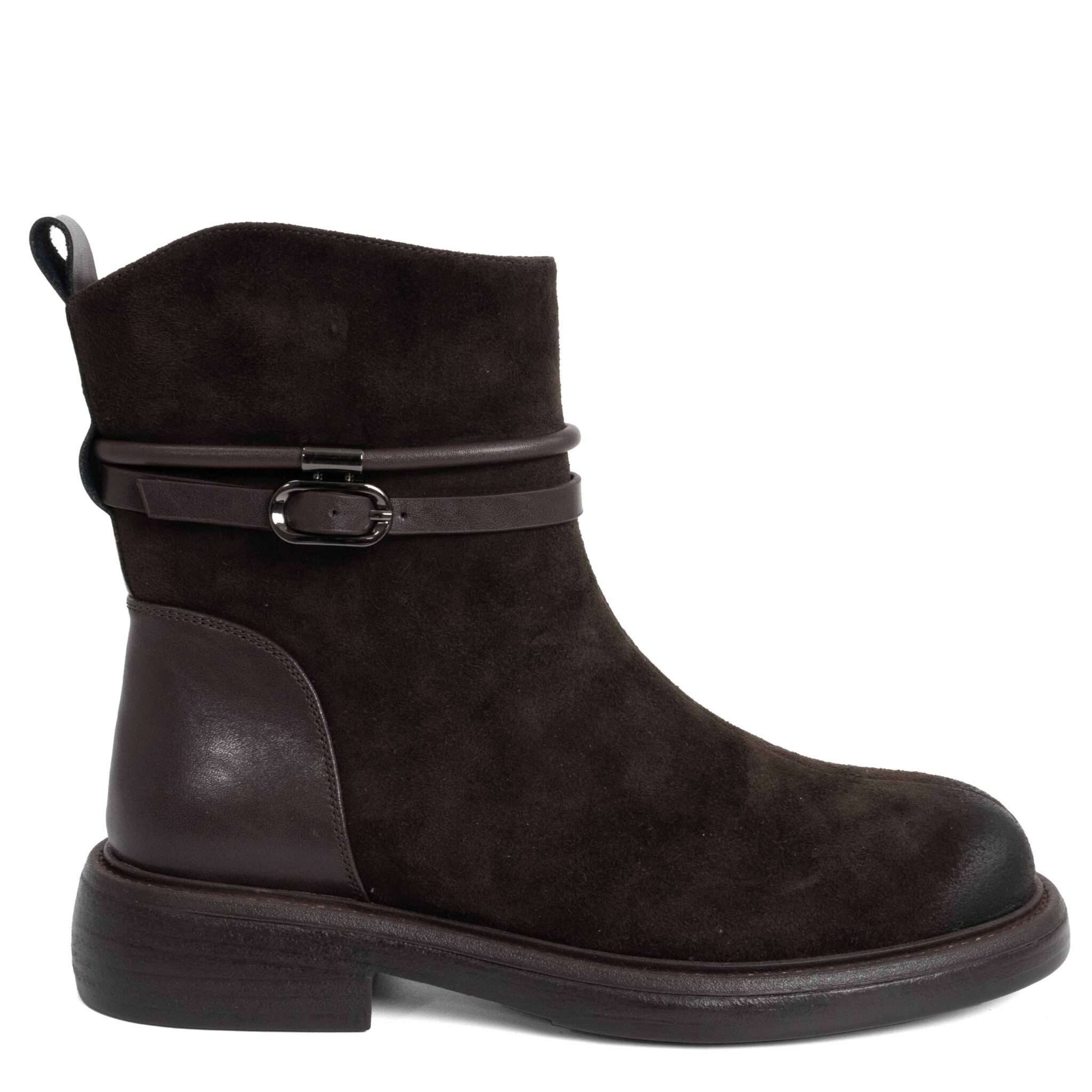 NEW Women work boots with Dark Brown synthetic Cow suede