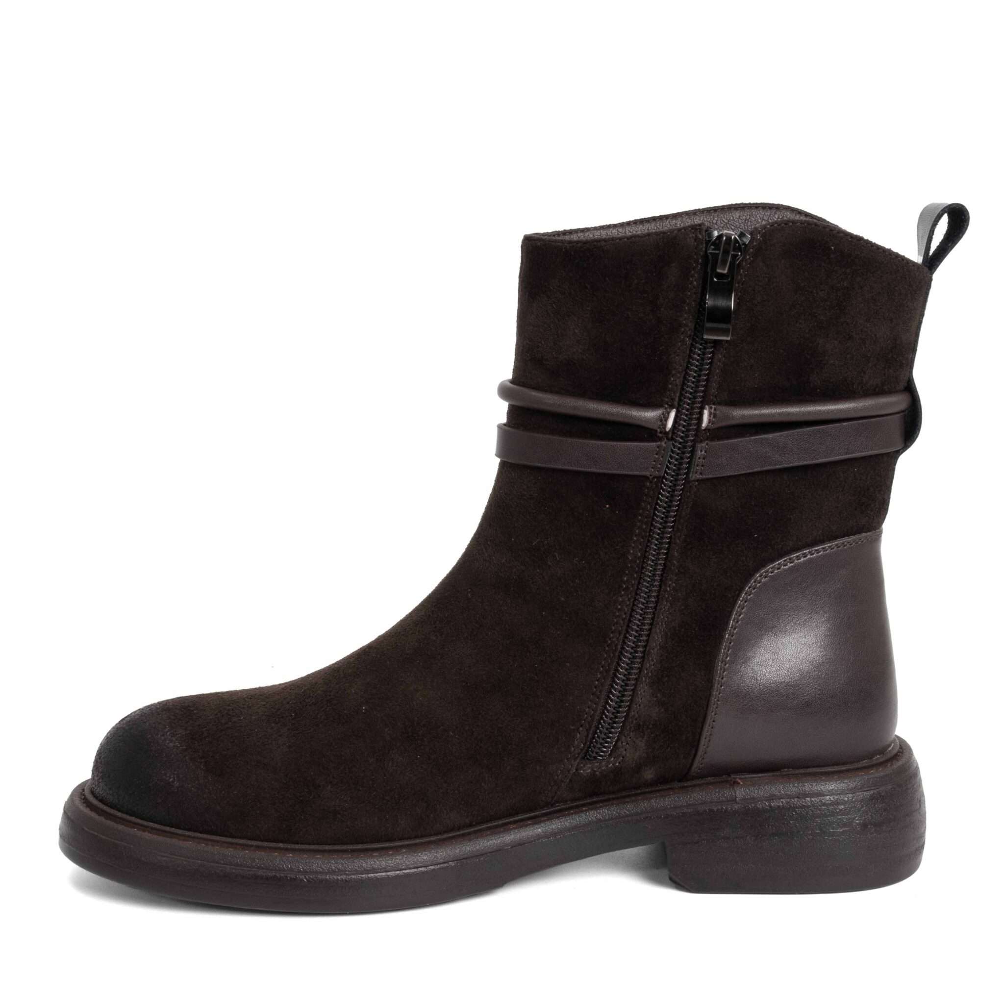 NEW Women work boots with Dark Brown synthetic Cow suede