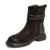 NEW Women work boots with Dark Brown synthetic Cow suede