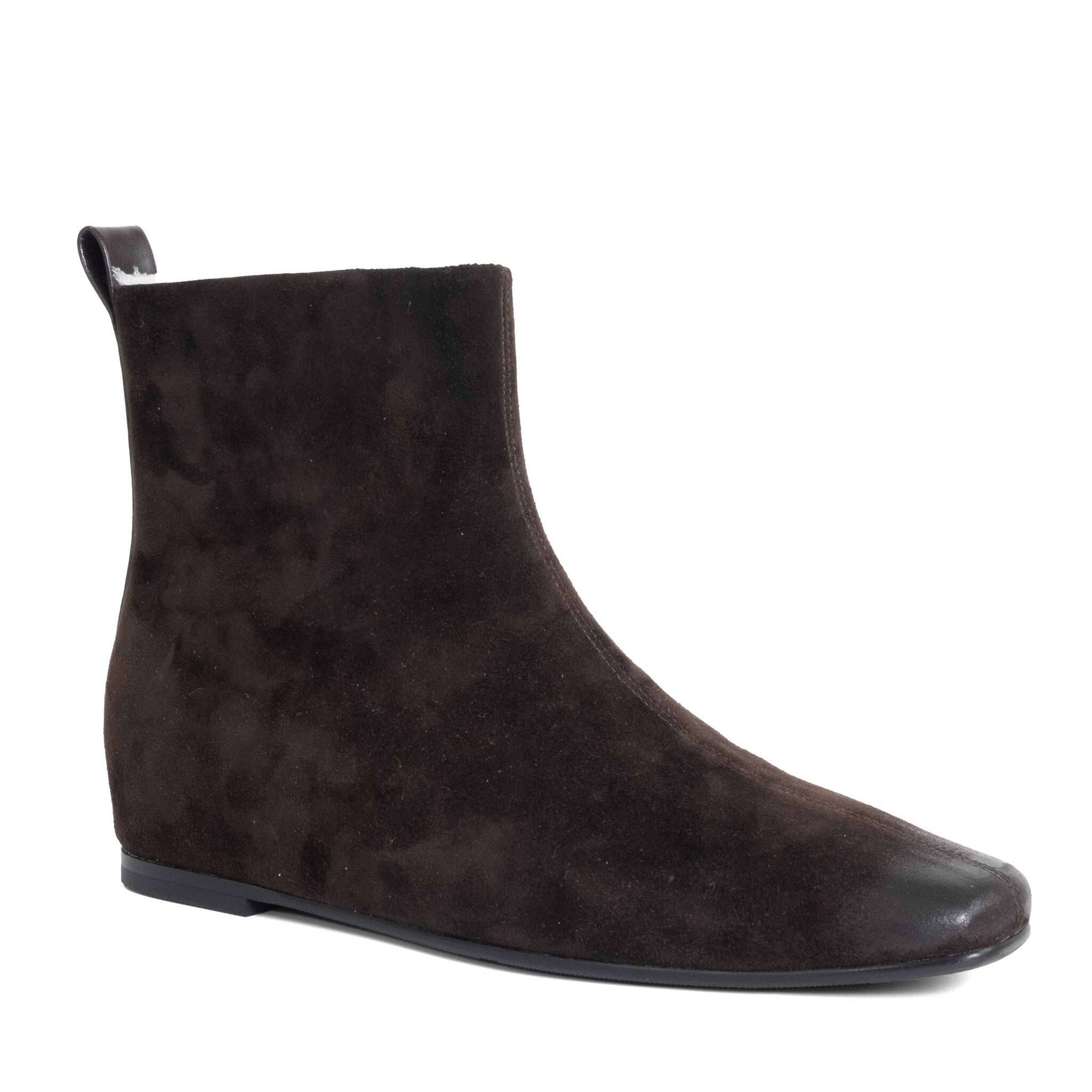 NEW Women work boots with Dark Brown Kidskin leather