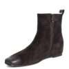 NEW Women work boots with Dark Brown Kidskin leather