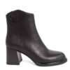 women high heel boots with brown microfiber leather