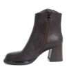 women high heel boots with brown microfiber leather