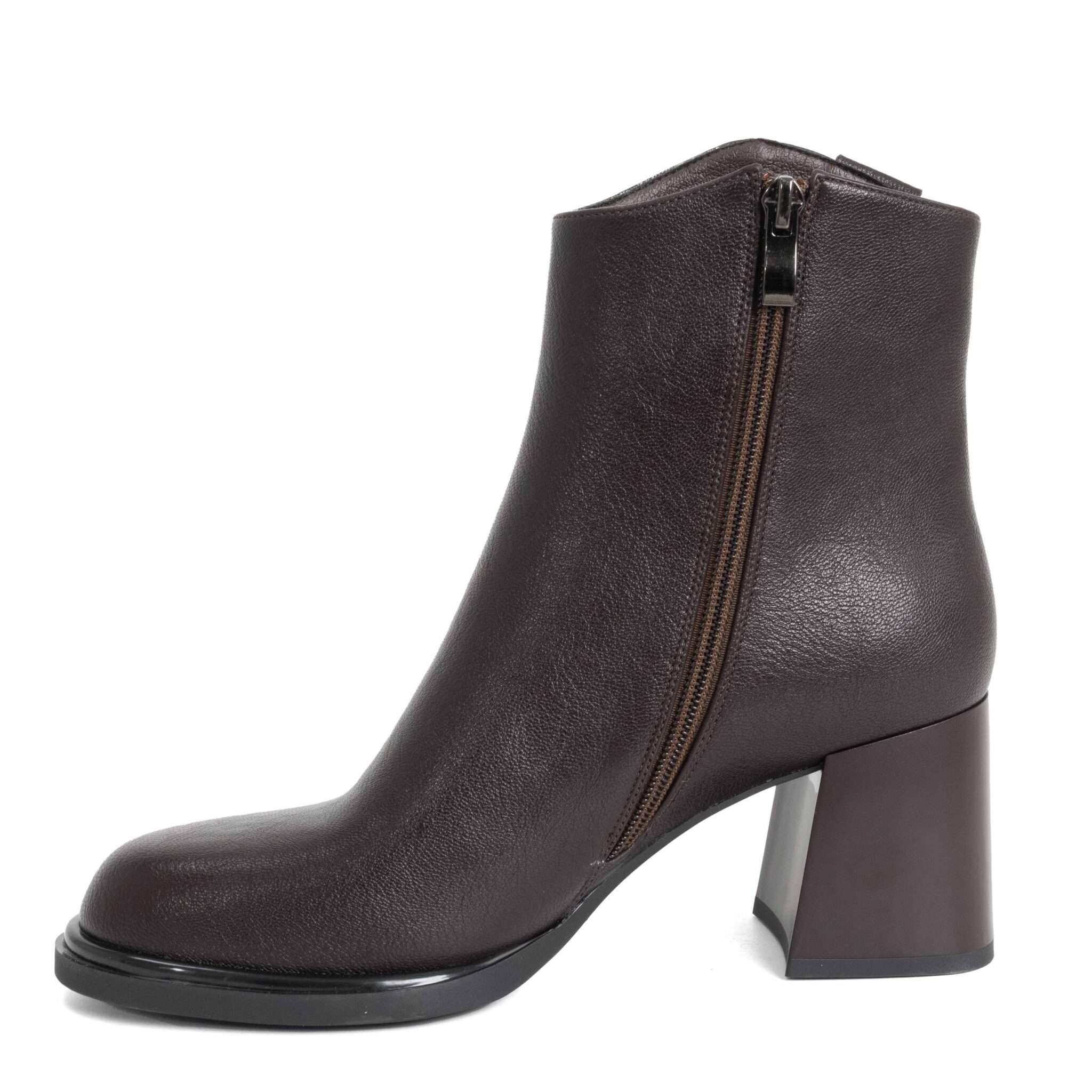 women high heel boots with brown microfiber leather