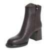 women high heel boots with brown microfiber leather