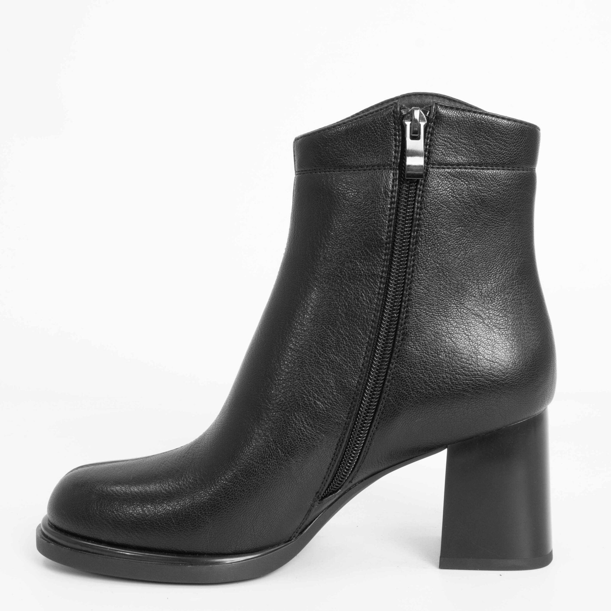 women high heel boots with black microfiber leather