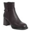 women high heel boots with Coffee microfiber leather