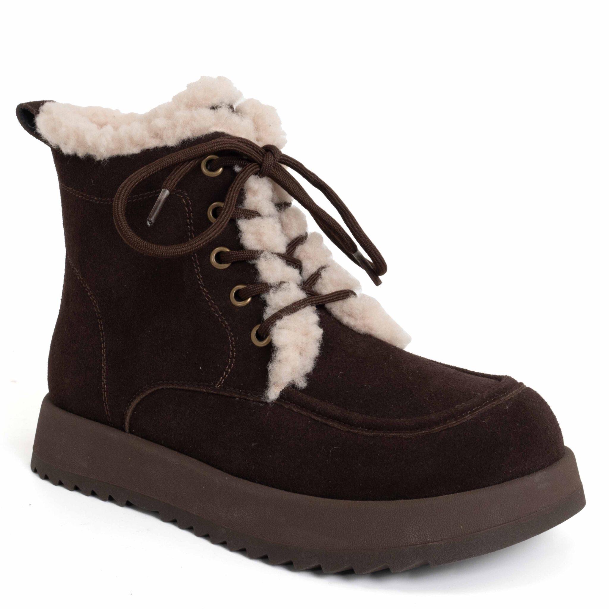 New snow work boots for women with Coffee cow fiber suede and synthetic fur