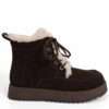 New snow work boots for women with Coffee cow fiber suede and synthetic fur