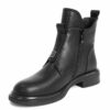 work boots for women with Black microfiber leather