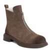work boots for women with Grey cow fiber suede