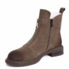 work boots for women with Grey cow fiber suede